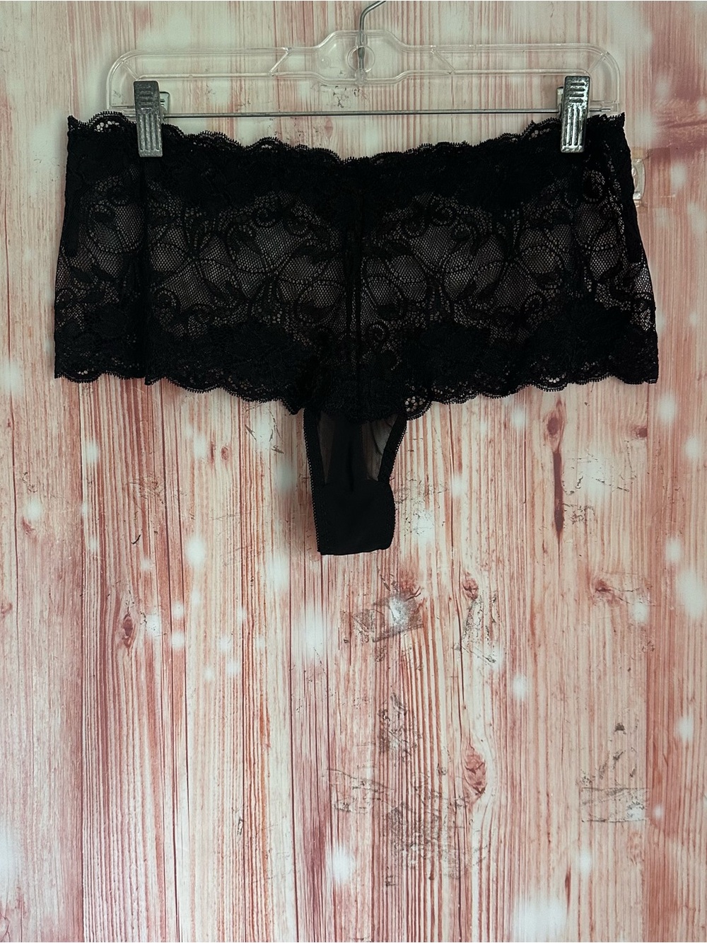 Dreamgirl Black Lace Stretch Cheeky Panties Size 1X/2X NWOT